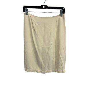 Tommy Bahama Skirt 8 Cream 100% Silk Pencil Hem Slit Career Chic Quiet Luxury